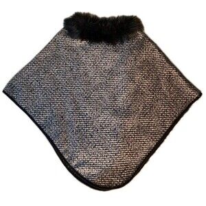 Trezo Cape Medium Black Faux Fur Collar